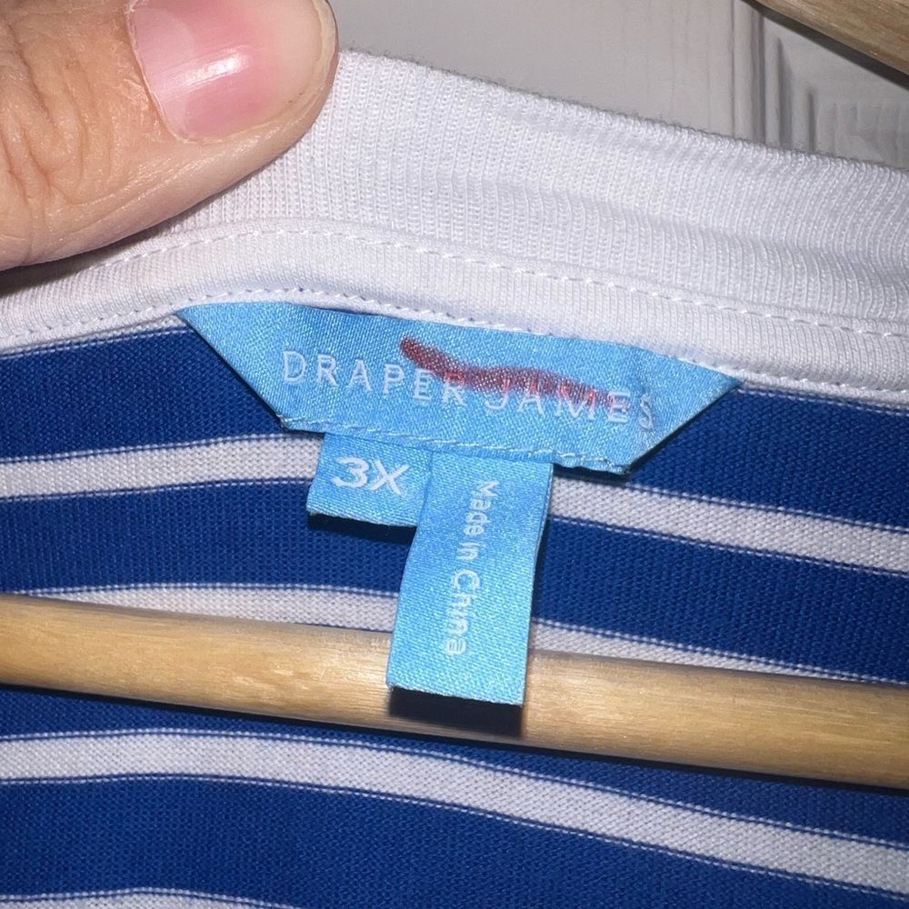 Draper James Tie Waist T-Shirt Dress in Blue Nautical Stripe Size 3XL EUC preppy - Picture 6 of 7